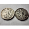 Image 2 : Two 90% Silver United States Walking Liberty Half Dollars ~ $1.00 in Face Value! ~ 