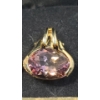 Image 2 : 14K Gold Purple & Pink Necklace Pendants - Total Weight: 5.7g