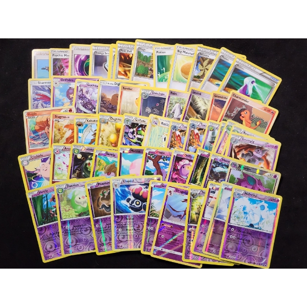 Large Lot of 50 Pokemon Trading Cards Including Reverse Holo's & Rares!