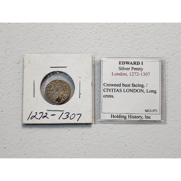Rare Ancient Silver Coin w/ CoA! London 1272-1307 Edward I Silver Penny