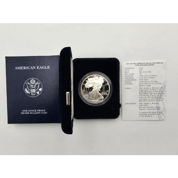 2003 "W" One Ounce Silver American Eagle Proof
