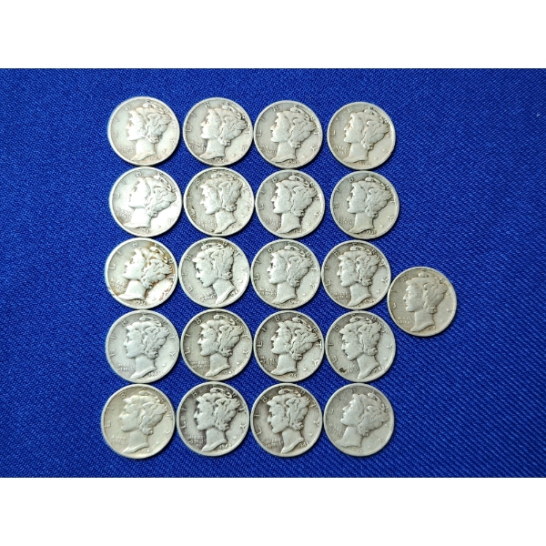Assorted Years Silver Mercury Dimes Face Value $2.10