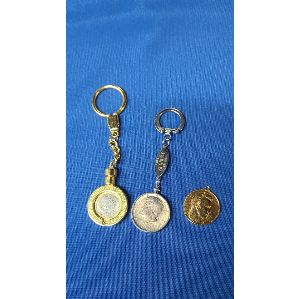 1964 90% Silver Kennedy Half Dollar In Keychain Bezel & More