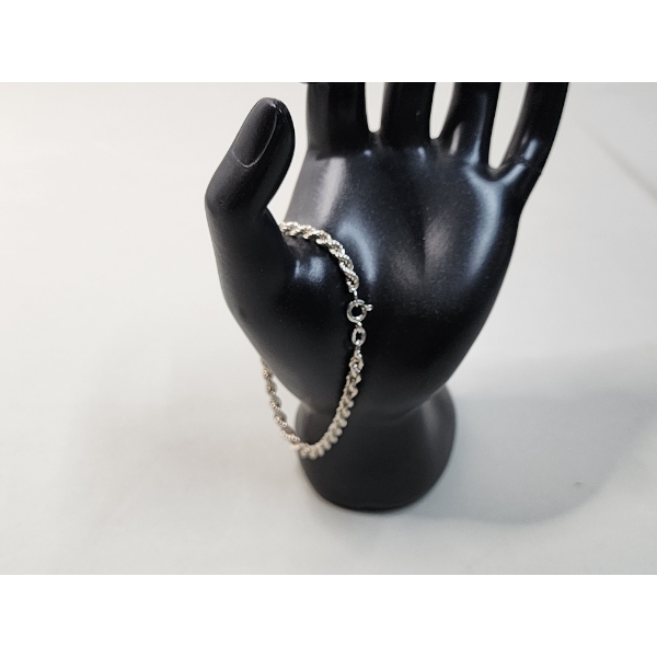 Sterling Silver 7in Rope Bracelet TW: 4.0g