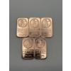 Image 1 : Five Walking Liberty Design 1 AVDP oz .999 Fine Copper Bars