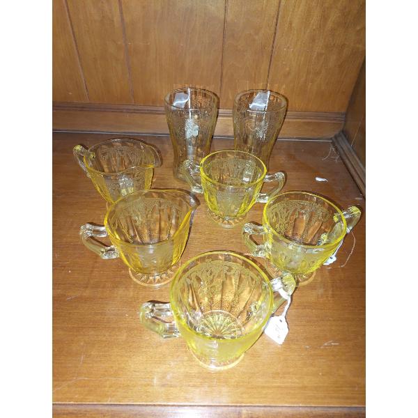 Antique  "Cameo / Ballerina" Depression Glass Mixed Lot See Pics - Also Known As "Dancing Girl" - Ma