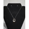 Image 1 : 14K White Gold 17' Necklace & Tested as 14K Gold Horseshoe Pendant - TW: 5.3g 