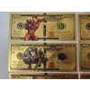 Image 2 : x5 Assorted Marvel Superheroes 999999 24K Gold Foil Banknotes Set w/ CoA