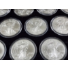 Image 7 : INCREDIBLE 33 Count 1 Oz Silver American Eagles With Nice Display Wooden Case