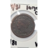 Image 2 : United States 1844/81 "Blundered Date" Braided Hair Large Cent