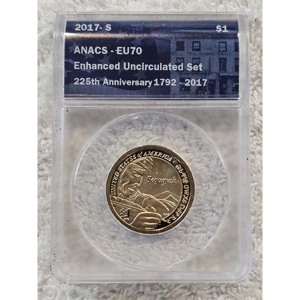 ANACS EU70 Uncirculated 2017-S Native American $1 Dollar