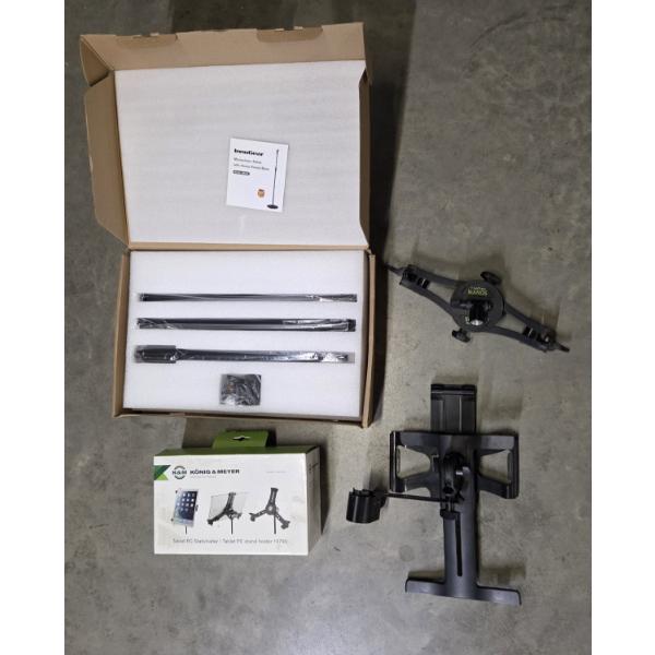 New Inno Gear Mic Stand, K&M Tablet Holder And 2 Ipad Holders