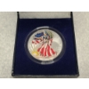Image 2 : 1999 Colorized American Eagle 1 Troy Oz Silver Round In Box