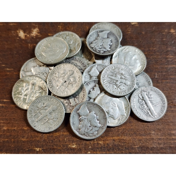 $2.00 Face Value in Assorted 90% Silver United States Dimes