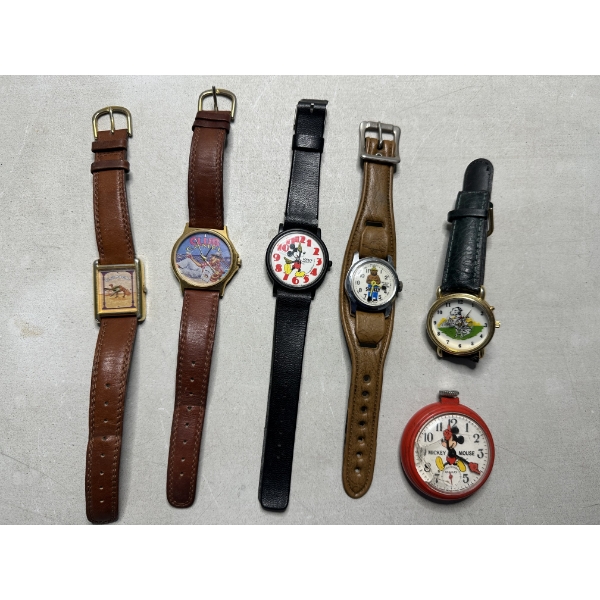 Wrist Watches Including Camel Joe, Mickey Mouse, Smokey Bear, Dalmatian