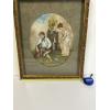 Image 4 : Vintage 3D Framed Clay Picture - Woman at a Well, Man with Dog - Professionally Handcrafted- 21x17' 