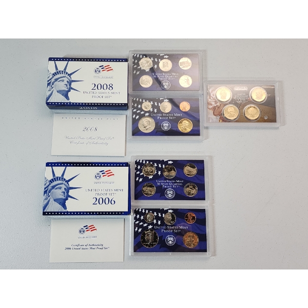 United States Mint 2006 & 2008 Proof Sets in Original Packaging 