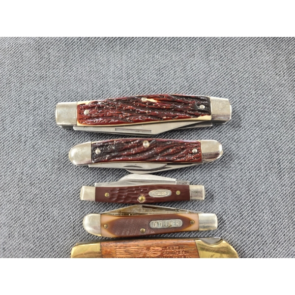 Six Assorted Pocket Knives Including Case, Old Timers & Norfolk Southern Engraved 