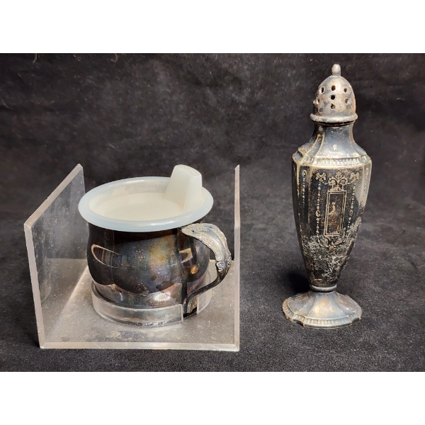 Lot of Two Silverplated Items Ft. Plated Oneida Toddler Sippy Cup & Community Salt Shaker