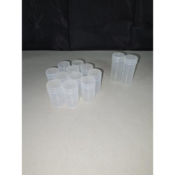 Lot of 13 Plastic Round Coin Storage Tubes with Screw on Cap