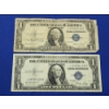 Image 1 : x2 United States Blue Seal $1 Silver Certificates *STAR NOTES*: Series 1935 E - FV: $2.00
