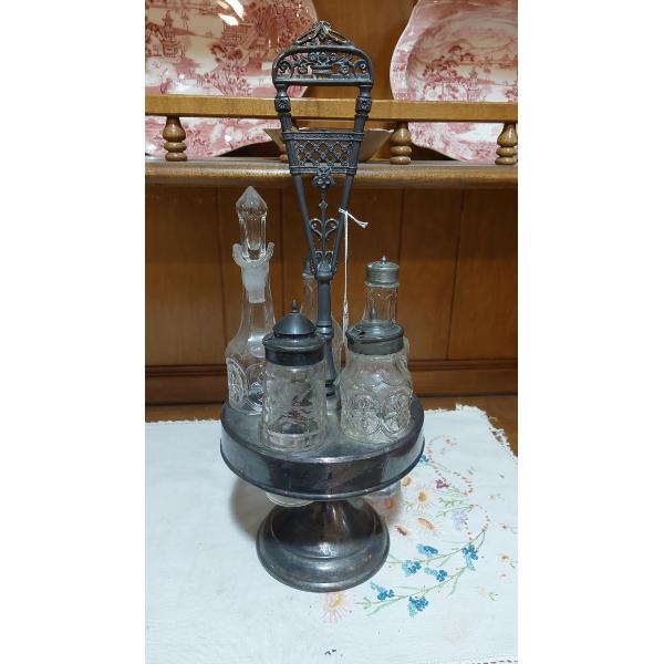 Antique SP Condiment Castor Complete With All Components - See Pics