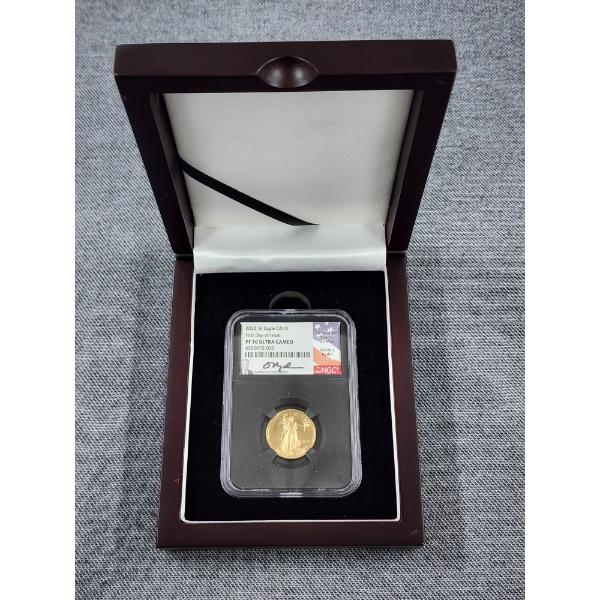NGC PF 70 Ultra Cameo 2022-W $10 Gold Eagle 1/4 Oz Round - Hand Signed Director US Mint