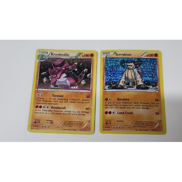 Pokemon TCG Tarrakion 84/113 Holo Rare & Krookodile 65/114 Stage 2Holo Rare Black & White Cards