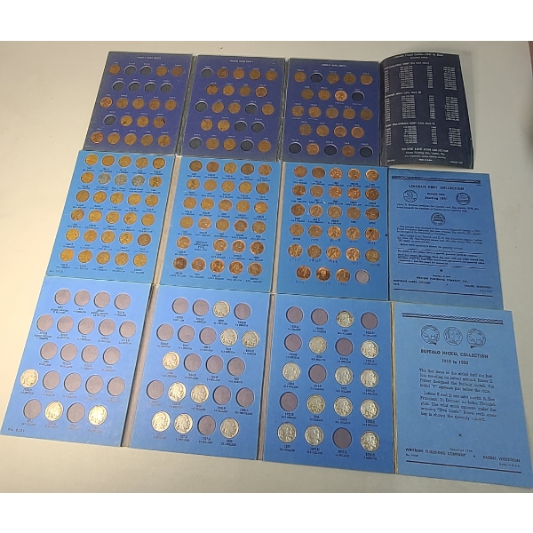 1913-1938 Buffalo Nickel Collection Book, 1941- Now Lincoln Head Cent & 1941 Lincoln Cent Book