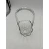 Image 4 : Clear Glass Basket - Beautiful Clear Basket with Handle 