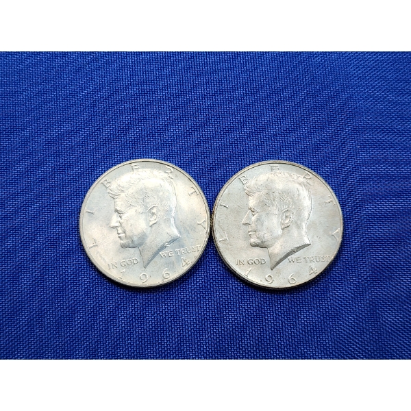 (2) 1964 Silver Kennedy Half Dollars 