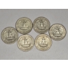 Image 2 : 6 Count 90% Silver Washington Quarters - AFV $1.50 Total ~