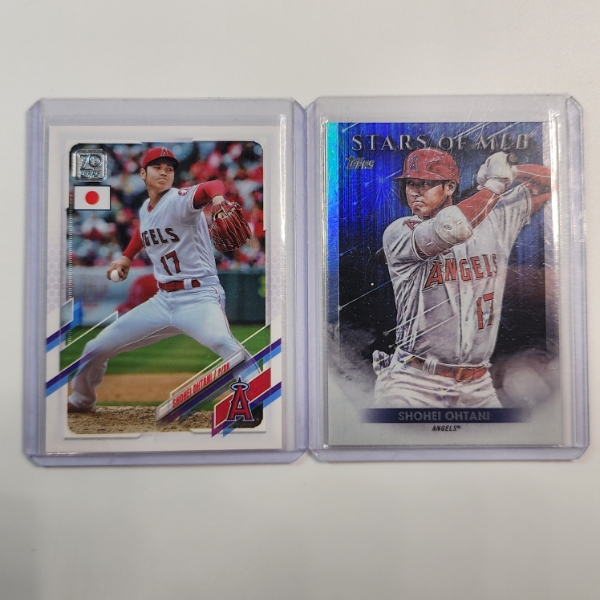 Two Los Angeles Angels SHOHEI OHTANI Baseball Cards 