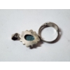 Image 4 : Vintage Sterling Silver Southwestern Inlay Ring & Malachite-Style Pendant TW: 6.6g