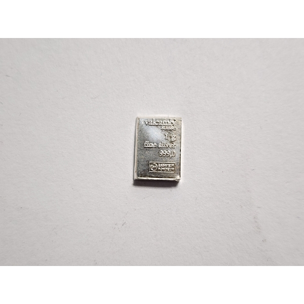 Valcambi Suisse 1g .999 Fine Silver Bar 