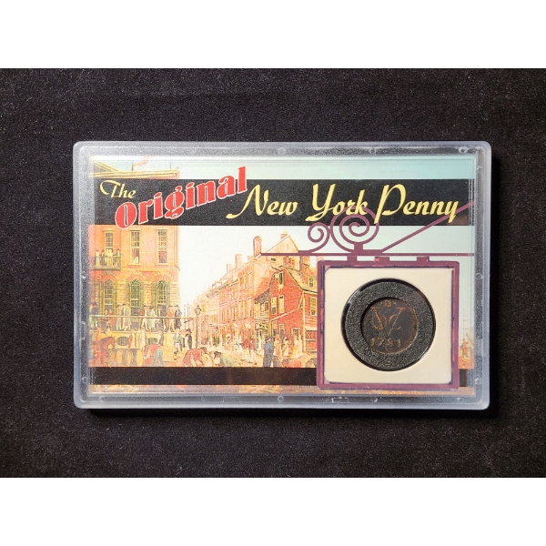 The Original New York Penny in Acrylic Display - Minted Over 200 Years Ago