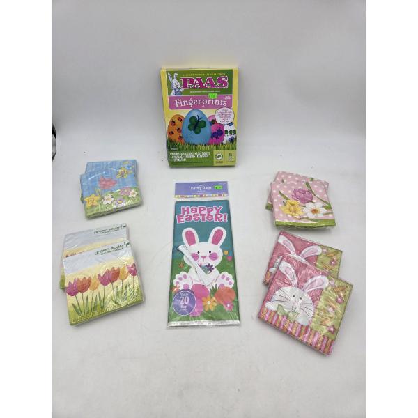 All New Easter Group- Including 8 Packs Of Small Napkins, 20 Party Bags, & Egg Decorating Kit!