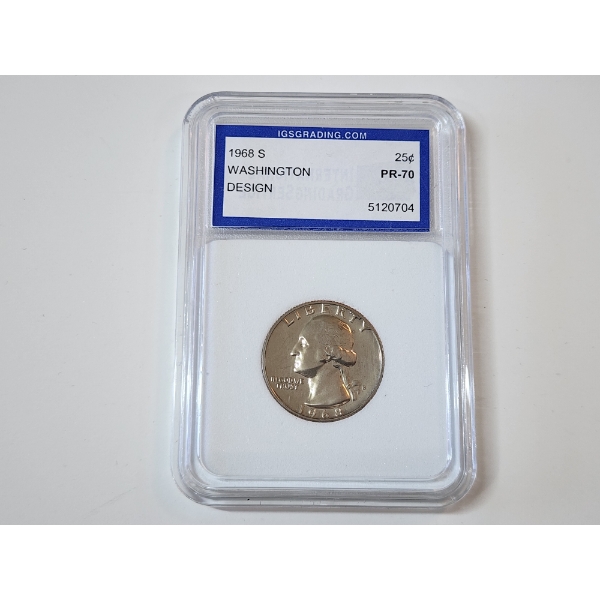 IGS GRADED PR 70 1968-S U.S. Washinton Quarter