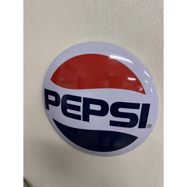 Incredible 16" Round Pepsi Button Advertising Sign - Mint Condition