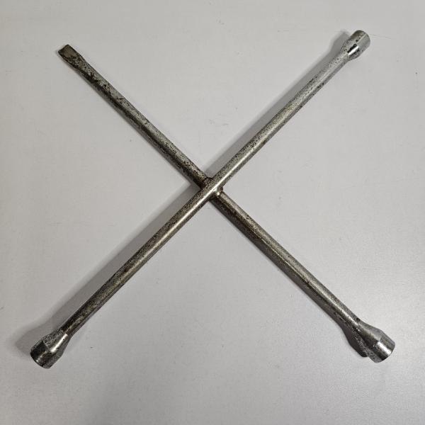 Vintage 4-Way Lug Wrench with Pry Bar End