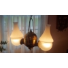 Image 6 : Vintage Electrified Angle Lamp As Shown - Frosted Replacement Shades - No Markings  