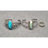 Image 1 : Sterling Silver Bangles With Turquoise & Ring - Size: 8 - Total Weight: 50.5g