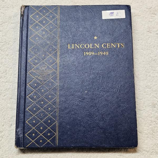 Partially Filled Whitman Penny Album which holds US Lincoln Cents minted between 1909-1940 FV: $.19