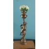 Image 1 : Tall 32" Bronze Cupid Figural Converted Parlor Lamp As Shown With Globe