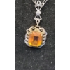 Image 4 : Sterling Silver Necklace W/ Beautiful Orange Stone Pendant & Gold Filled Necklace W/ Purple Stones