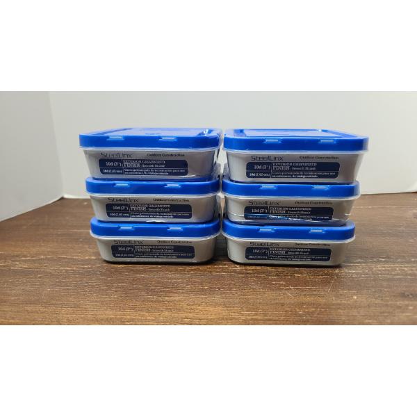 (6) 1 ILB Containers Of SteelLinx 10d 3" Galvanized Finish- Smooth Shank Outdoor Construction Nails