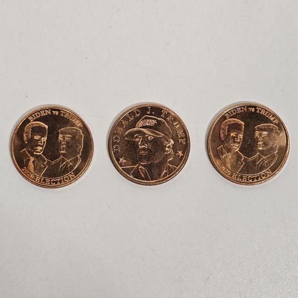 Three 2020 Presidential Election 1 Ounce .999 Fine Copper Commemorative Rounds