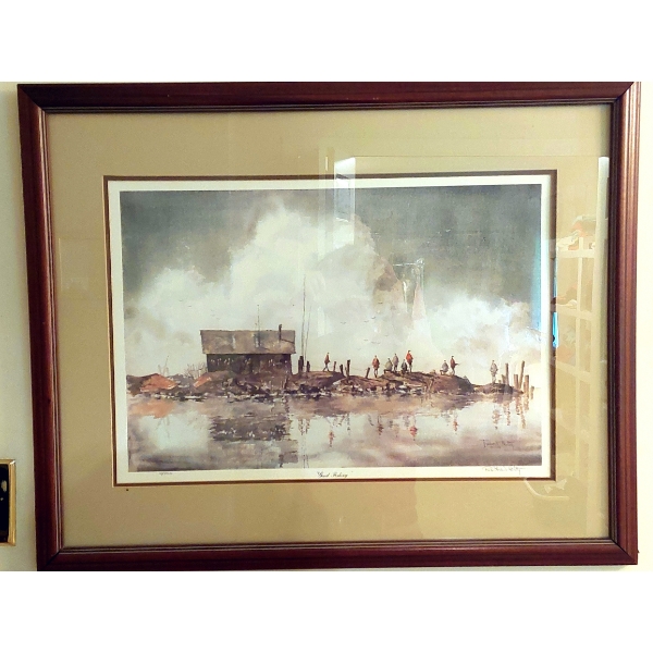Set Of Two (2) Fishing Themed Prints - 24" x 36" Ltd Ed Signed & 10" x 14" Foil Print  Both Nice