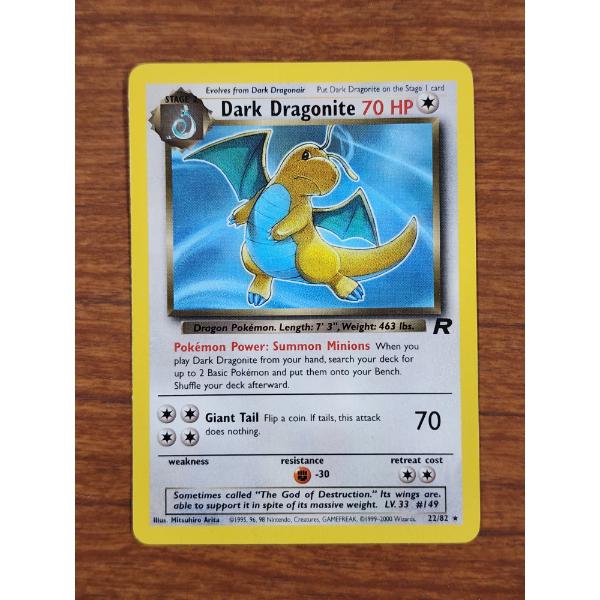 Dark Dragonite 22/82 Non-Holo Rare Vintage Pokemon Trading Card 