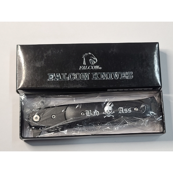 Brand New Falcon "Badass" Spring Assisted Stiletto Knife With 440 Stainless Steel 4" Blade 